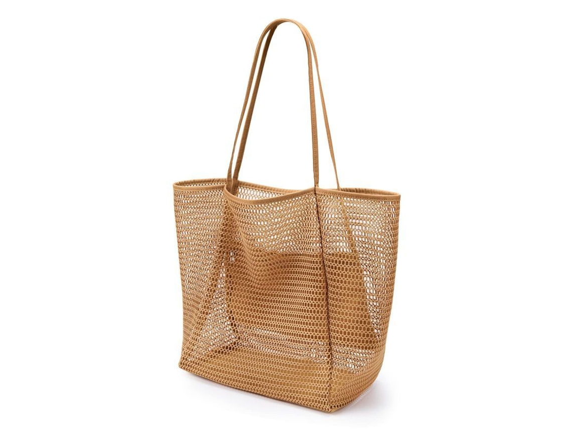 Bolsa de praia grande em tela com zíper S/BRAND 2026