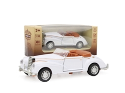 Mali carro de Brinquedo Clássico de Liga Roadster com Som e Luz Mini Modelo Branco
