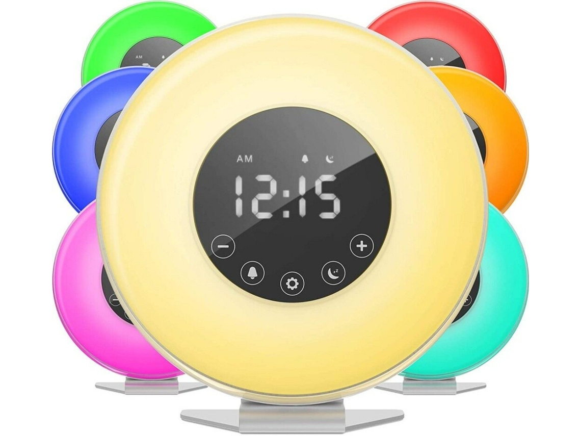 Lurelia Despertador Com Luz De Despertar E Nascer Do Sol, Rádio Fm Led, Sons De Cabeceira, Abajur Com Toque