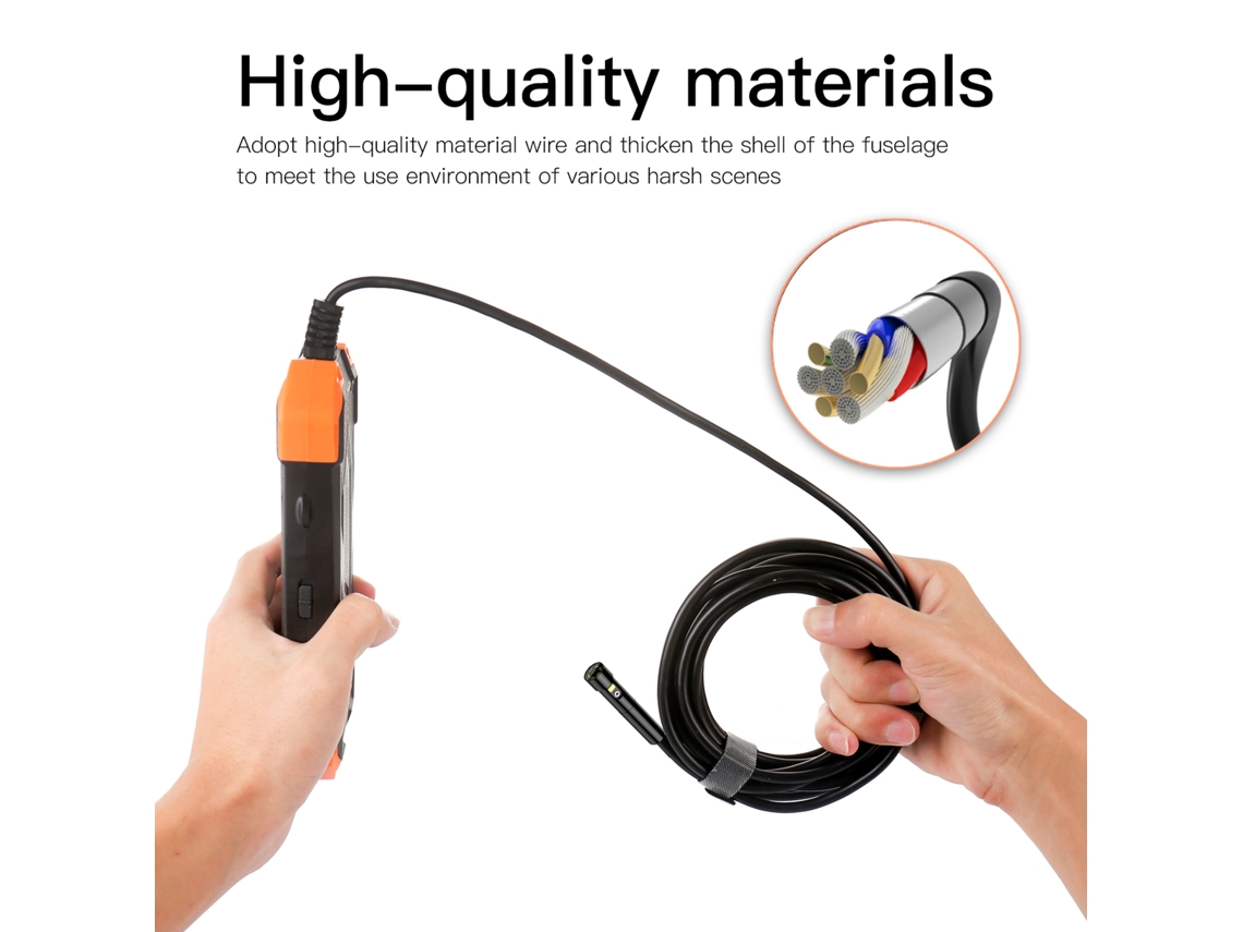 Endoscópio Industrial 4.3 Polegadas IPS 1080p Lentes Duplas 7.9mm Câmera Borescope Inspeção | S/MARCA
