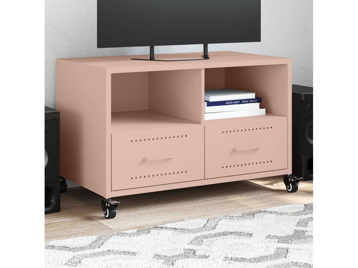 Vidaxl Móvel De Tv 68x39x43,5 Cm Aço Rosa