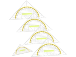 Régua Triangular Para Desenho, 5 Peças, Em Pp, Para Medições Precisas