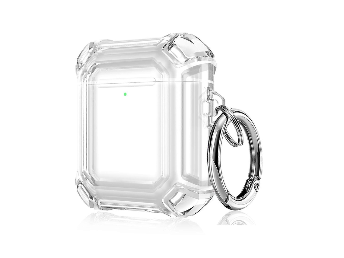 Capa Protetora De Policarbonato (pc) Bicolor Com Quatro Cantos E Gancho Para Airpods 1/2, Resistente A Quedas.