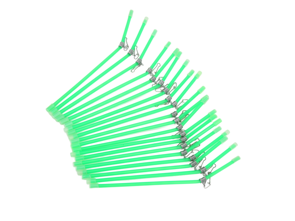 20pcs Canne de Pêche Anti emboîtement Métal Vert