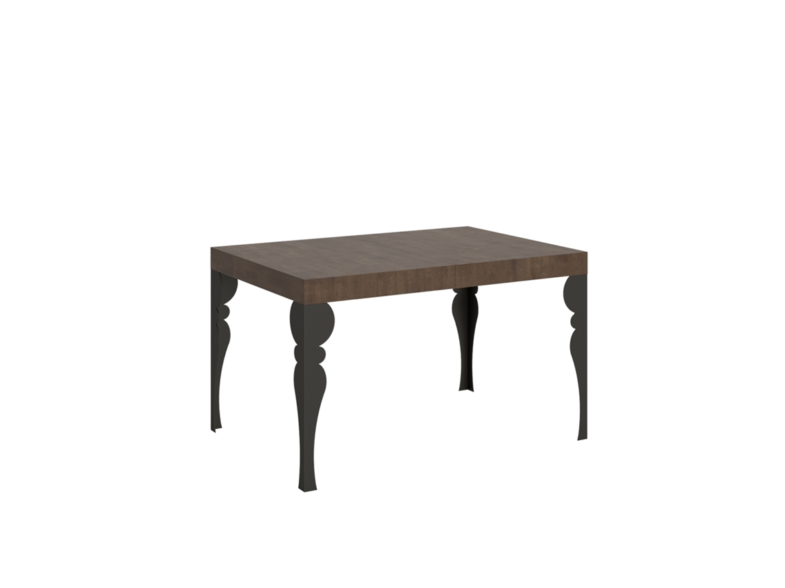 Mesa Extensível Paxon 140/400x90 Cm Nogueira Com Pés Antracite Itamoby