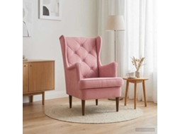 Vidaxl Poltrona Rosa Veludo