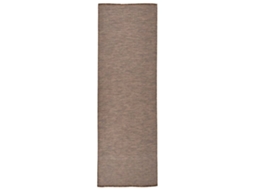 Vidaxl Tapete De Tecido Plano Para Exterior 80x250 Cm Castanho