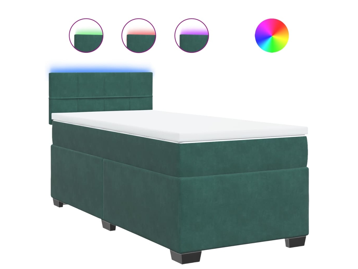 Box Spring Bed, Box Spring Beds Vidaxl Verde Veludo (90 X 200 Cm)
