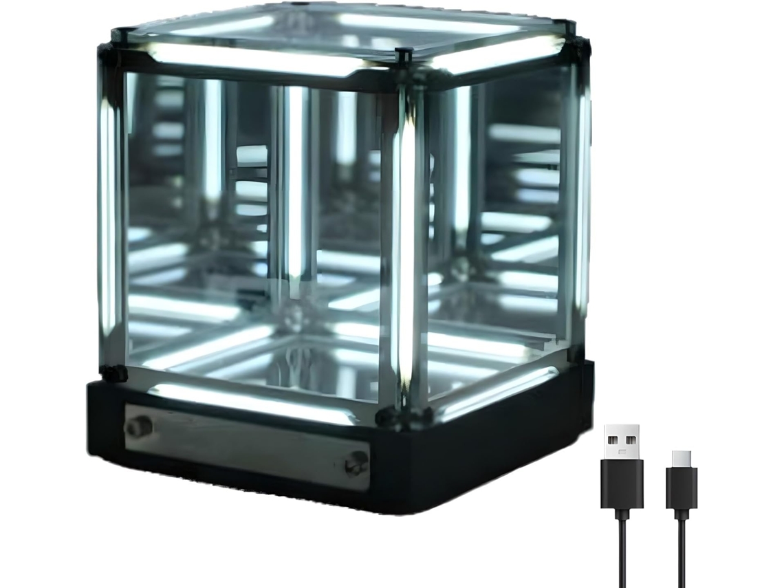 Luminária Noturna Espelho Infinito De Ambiente Elétrica Em Formato