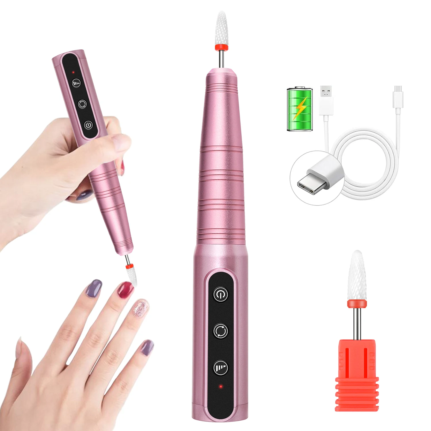 Lixa De Unhas Sem Fio Usb 35000rpm