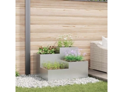 Vidaxl Vaso De Jardim Prateado 80 X 80 X 60 Cm Aço Galvanizado