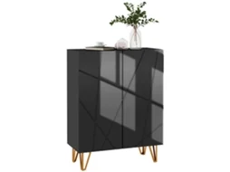 Móvel Sapateira Melamina de Madeira Cor Preto 72x31.5x95 cm Homcom