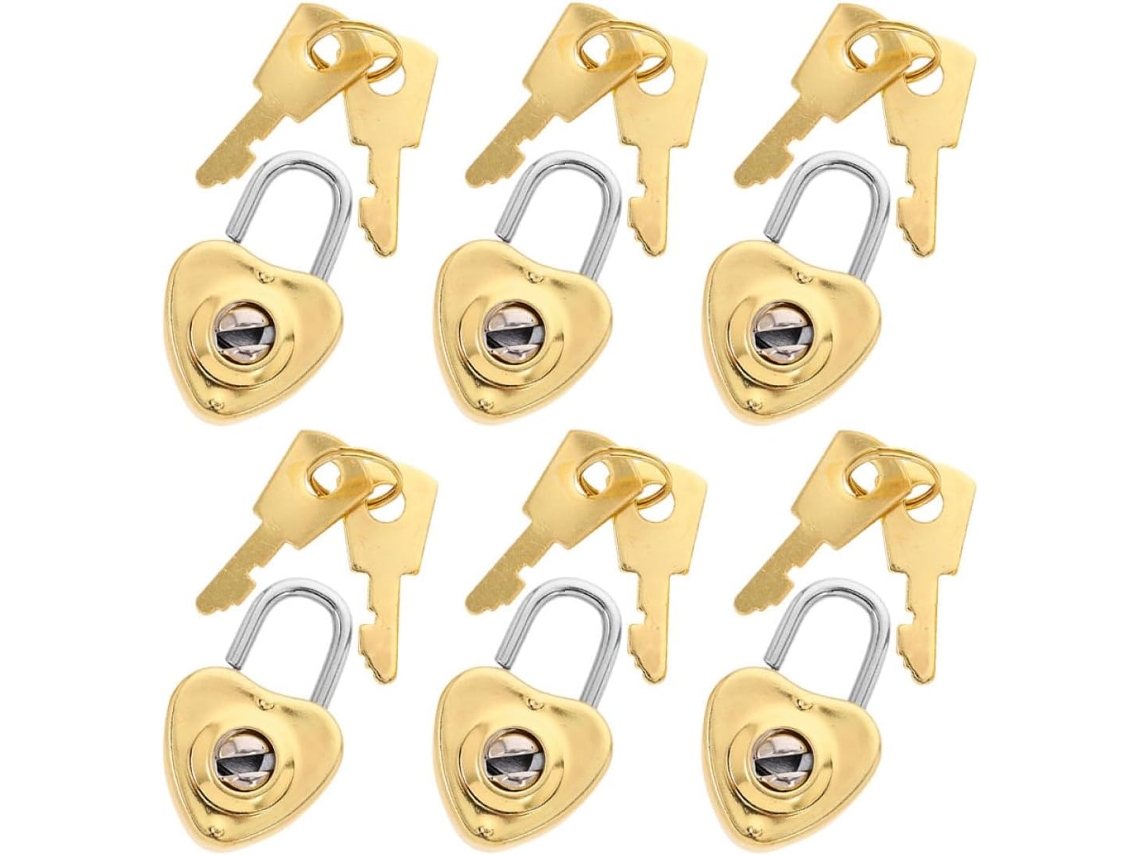 Cadeado Pequeno de Metal em Forma de Coração GOKOCO