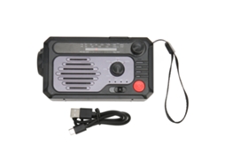 Rádio de Emergência com Manivela e Carregamento Solar EOOCOO