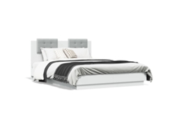 Bed Frame, Bed Frames Vidaxl Branco Madeira Processada (135 X 190 Cm)