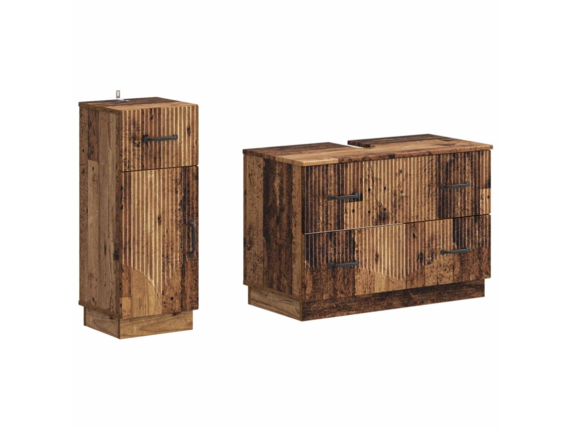 Vidaxl Conjunto De Armário De Banheiro Com 2 Peças Hoorn