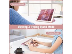 Capa PANOONA iPad Air 3ª geração 10.5 polegadas 2019, transparente rosa