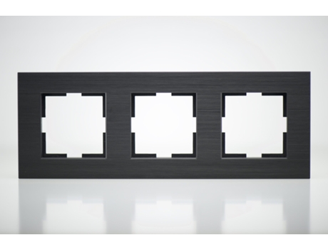 Placa de Acabamento de Metal Preto 3 Postes 84X230X10Mm