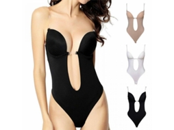 2026-invi Shaper Mulher Traje Entero Sem Mangas Sem Espalda Escote V Profundo Fvz Xxl Una Peça Black1