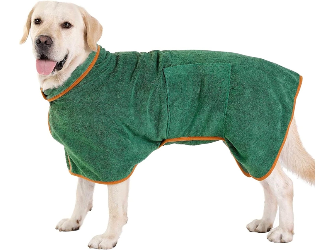 Roupão Absorvente, para Cães, Secagem Rápida, Tamanho M, Verde AQUAFORGE