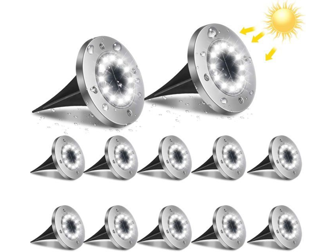 Refletor Solar Led, 12 Leds, 6000k, Ip65 À Prova D'água, para Jardim, com Instalação Simples AQUAFORGE