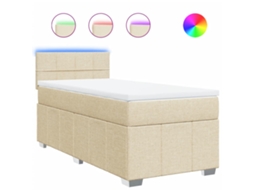Box Spring Bed, Box Spring Beds Vidaxl Creme Tecido (90 X 190 Cm)