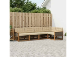 Vidaxl Conjunto De Sofás Para Exterior 5 Unid. Natural E Bege