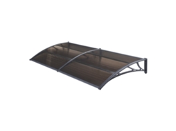 Marquise externa para portas de Mellerud Policarbonato e Plástico Proteção 200 x 100 cm preto e marrom [EN.CASA]