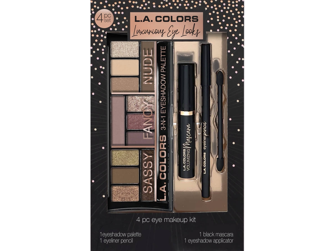 Conjunto de Maquilhagem L.A. COLORS Luxurious Eye Looks (4 peças)