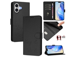 Capa De Couro Para Iphone 17 Com Relevo Smile E Rfid.