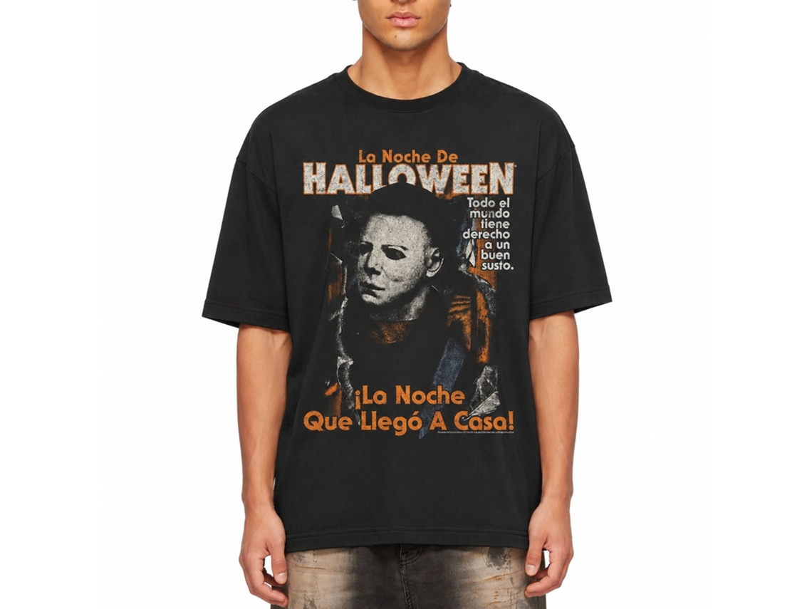Rockinstone Halloween Movie Spanish Poster Black Adult T-shirt Size:xxxl