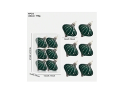 Bola De Amêndoa Pintada Flocada, 8 6pcs Bola De Amêndoa Flocada Verde Escuro Igvtrade