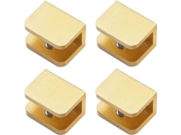 2026 paquete de 4 Abrazaderas de Vidrio de Latón Sin Taladro para Vidrio 10mm 12mm Color Oro