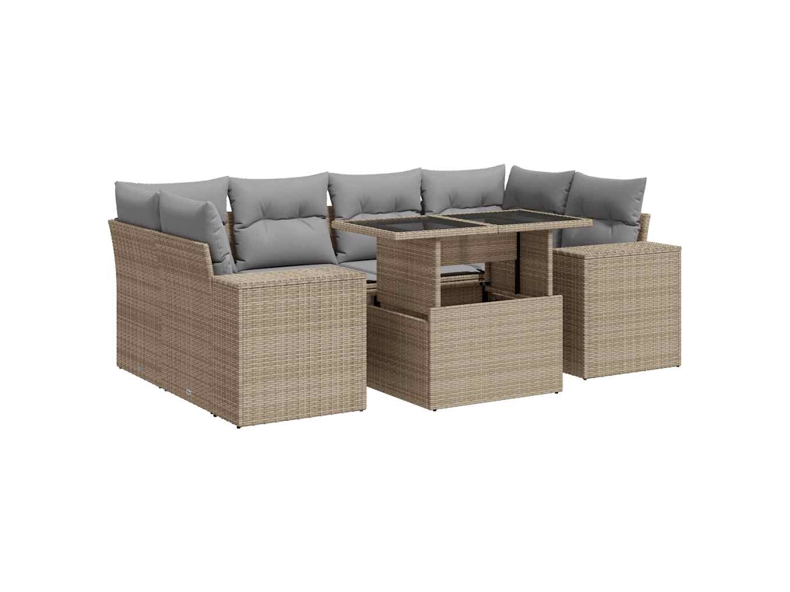 Garden Sofa Set, Garden Sofa Sets Vidaxl Bege Rattan / Vime (n/a)