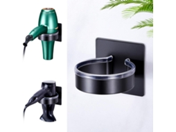 Suporte De Parede Para Secador Cabelo Em Aço Inoxidável, Composto Por 2 Peças. Fácil Instalar, Inclui Adesivo Uso Banheiros, Quartos E Salõe