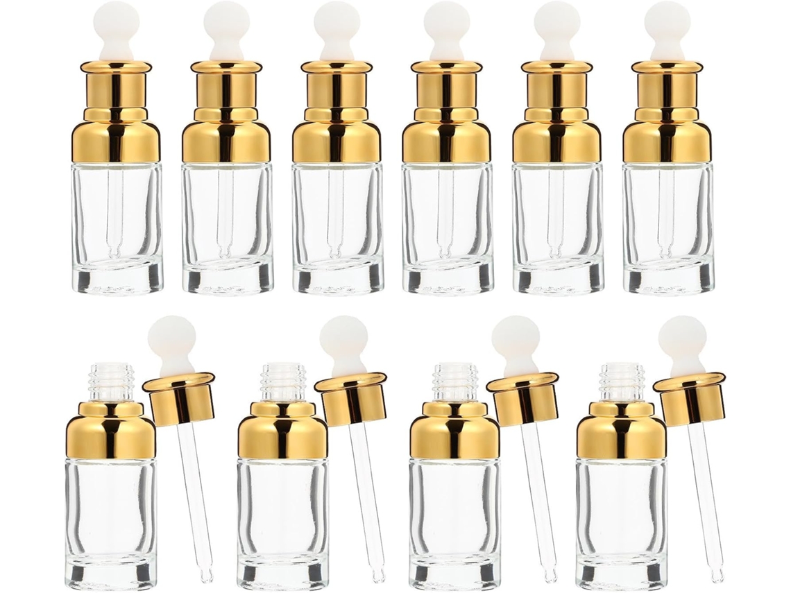 Frascos conta-gotas, frascos de vidro portáteis, pacote com 10 unidades, 50 ml, para teste de vazamentos.