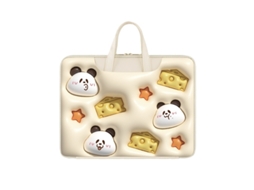 Capa HEXINYIGJLY para portátil, 13.3 polegadas, universal, almofadada, forro macio, Três Cabeças de Panda