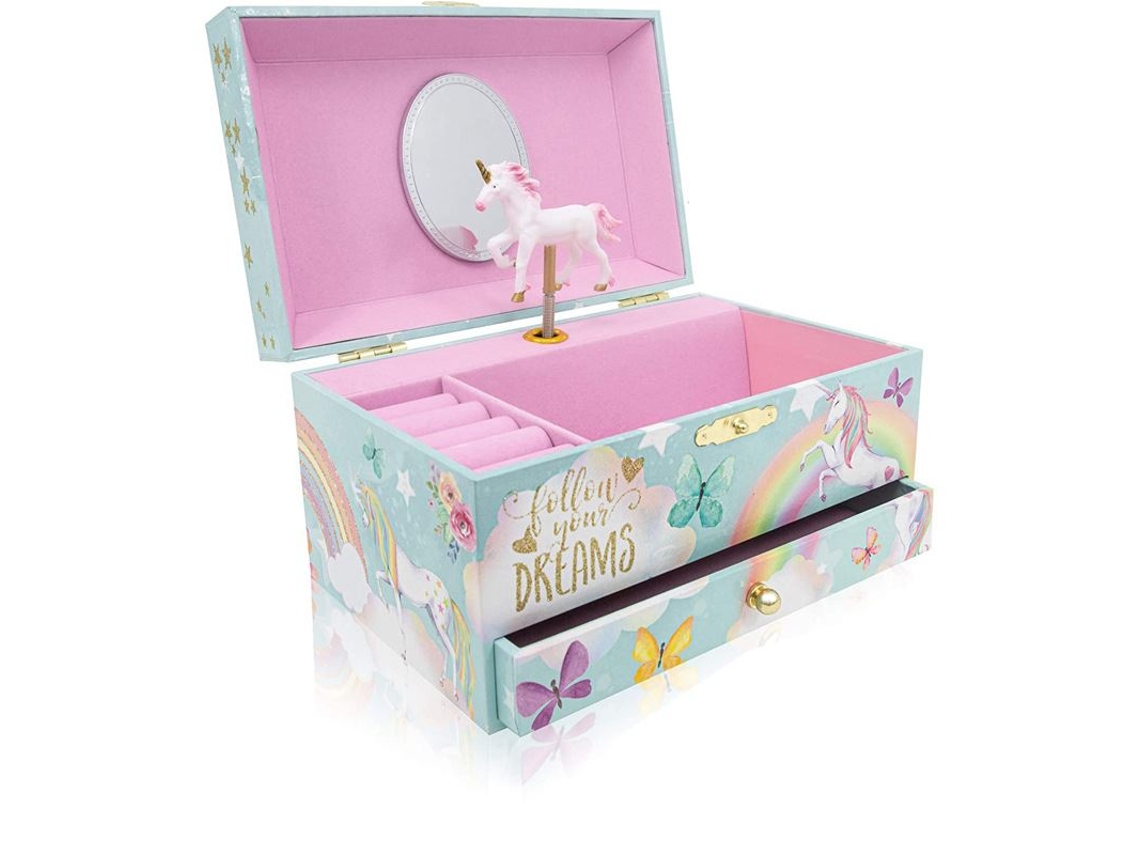 Caixa de Joias Infantil AQUAFORGE Uniq com Bailarina Musical Verde Menta
