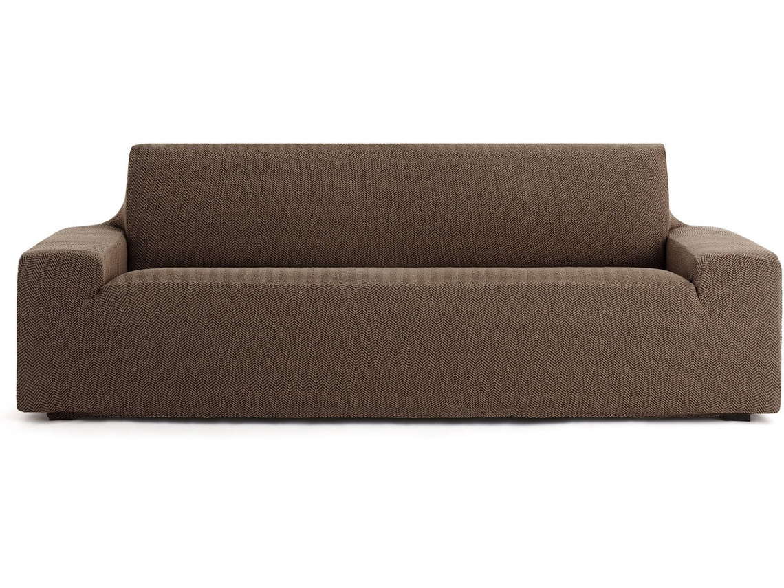 Capa de Sofá 3 Lugares EYSA Premium Jaz Tecido Multielástico (260 x 70 x 120 cm - Poliéster e Algodão - Marrón)