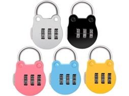 Conjunto de 5 Mini Cadeados Combinação 3 Dígitos para Bagagem BRILVIBERA