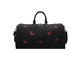 Bolsa de Viagem Feminina com Estampa Cerejas, Ideal para Guardar Itens Domésticos, como Lona, ​​bolsa o Dia a Dia, Mão e Ioga. AQUAFORGE