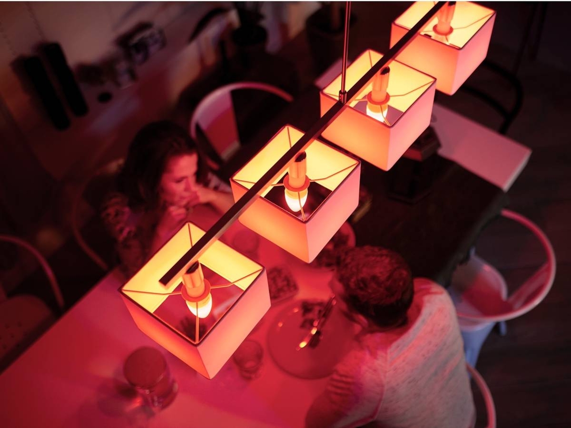 PHILIPS White &amp; Color Ambiance - Lâmpada LED inteligente E14 - 5,5 W - Compatível com Bluetooth - Pacote de 2