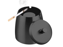 Cinzeiro Com Tampa,inox Preto Antiderrapante Para Ambientes Internos E Externos,restaurantes,bares,casa E Escritório Btforus