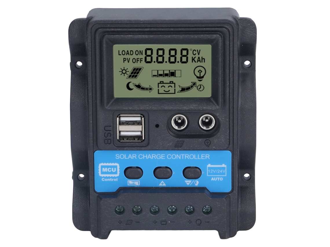 Controlador de Carga Solar Pwm 20a 520w 24v com Usb e Proteções