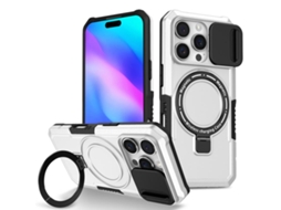 Capa Zruxe Compativel Com Iphone 16 Pro Max (sliding Camshield - Magsafe - Tpu - Pc - Preto - Branco)