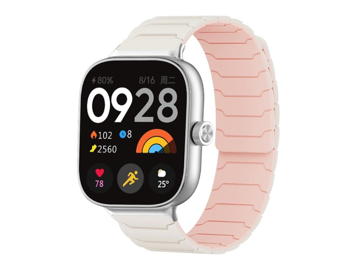Bracelete para Xiaomi Band 9 Pro / 8 Pro XIAOMOYU em Silicone Magnético Rosa Areia Estelar