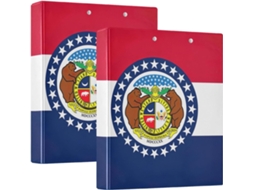 Pasta Com A Bandeira Do Estado Missouri 3 Argolas De 1, 5 Polegadas, Capacidade 200 Folhas, Pasta Com Prancheta