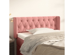 Vidaxl Cabeceira De Cama C/ Abas Veludo 103x16x78/88 Cm Rosa