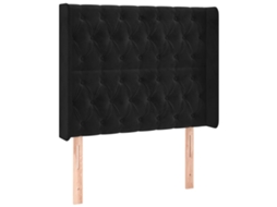 Headboard, Headboards Vidaxl Preto Veludo (93 X 16 X 118/128 Cm)