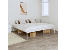 Vidaxl Estrutura De Cama 193x203 Cm Metal Branco